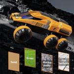 BAODWAM Remote Control Car, 6-Wheel Drive 2.4GHz 1:12 RC Truck Toy Off Road can Shoot Water Bomb with Headlights, Turn Signal Lights and 2 Rechargeable Batteries Gifts for Kids Adults Age 8+ (Yellow)