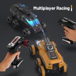 BAODWAM Remote Control Car, 6-Wheel Drive 2.4GHz 1:12 RC Truck Toy Off Road can Shoot Water Bomb with Headlights, Turn Signal Lights and 2 Rechargeable Batteries Gifts for Kids Adults Age 8+ (Yellow)