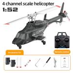 A61 AIRWOLF Remote Controlled Helicopter Aircraft Plane 4CH RC Heli Aileronless 1/42 Scale 6-Axis Gyroscope Altitude Hovering Optical Flow Position 2Batteries for Adults Beginners/Black white