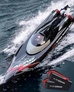 Ssccgym WL916 Brushless Remote Control Speed Boat RC Watercraft 2.4G 55km/h Under Motor RC Submarine with LED ights for Hobbies Adults Favor 14y+ (RTR 2Batteries)