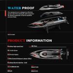 Ssccgym WL916 Brushless Remote Control Speed Boat RC Watercraft 2.4G 55km/h Under Motor RC Submarine with LED ights for Hobbies Adults Favor 14y+ (RTR 2Batteries)