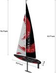 SOWOFA Remote Control Sailboat Model Huge for Adult Teens Fall Water Recreation Sailboat Model 84 Inch (213cm) Pre-Assembled Sail Accessory Kit 2.4G RC Wind Driven