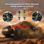 VIRCAS 1/14 Brushless RC Cars, Monster Truck, RC Truck, 50+ MPH, 4WD, Waterproof, Red, Ages 8+