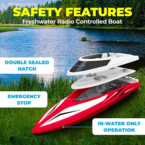 Force1 Velocity H102 Fast RC Boat - Red