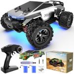 1:18 Scale All Terrain Fast RC Car, 40 KPH High Speed 4WD Electric Vehicle with 2.4 GHz Remote Control, 4X4 Waterproof Off-Road Monster Truck with Two Rechargeable Batteries 60 Min Runtime for Boys 8+
