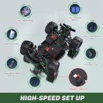 1:18 Scale All Terrain Fast RC Car, 40 KPH High Speed 4WD Electric Vehicle with 2.4 GHz Remote Control, 4X4 Waterproof Off-Road Monster Truck with Two Rechargeable Batteries 60 Min Runtime for Boys 8+