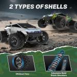 1:18 Scale All Terrain Fast RC Car, 40 KPH High Speed 4WD Electric Vehicle with 2.4 GHz Remote Control, 4X4 Waterproof Off-Road Monster Truck with Two Rechargeable Batteries 60 Min Runtime for Boys 8+