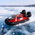 Ssccgym Remote Control Boat Hovercraft for Boys Beginners RC Amphibious Watercraft 15km/h Dual Motors Walking on Ice Pools Lakes 4WD Full Functions RC Sail 34CM