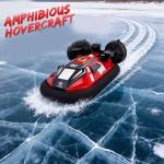 Ssccgym Remote Control Boat Hovercraft for Boys Beginners RC Amphibious Watercraft 15km/h Dual Motors Walking on Ice Pools Lakes 4WD Full Functions RC Sail 34CM