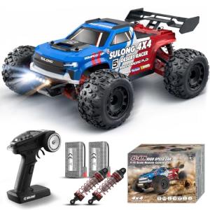 Scientoy 1/16 RC Cars 45 KPH, 4WD All Terrain High Speed Remote Control Car, Offroad RC Truck with 2 Rechargeable Batteries, 60 Mins Runtime, 2.4GHz Fast RC Cars for Adults, Kids and Boys Gifts