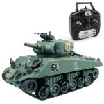 fisca Remote Control Tank, 2.4Ghz 15 Channel 1/20 Sherman M4A3 Main Battle RC Tank That Shoot BBS Airsoft for Kids Age 10 11 12-16 Year Old