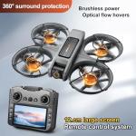 OBEST RC Drone With Screen On Controller (5.9in), Brushless Motor Drone with Dual Cameras (Electric Angle Adjustment), Optical Flow Positioning, 6CH Gyro, WIFI FPV, 100m Range, True 12-15min Flight (1800mAh), 3 Speeds, Headless Mode, LED Lights, USB Rechargeable