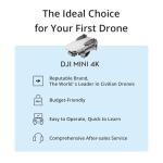DJI Mini 4K Fly More Combo, Drone with 4K UHD Camera for Adults, Under 249 g, 3-Axis Gimbal Stabilization, 10km Video Transmission, Auto Return, 3 Batteries for 93-Min Max Flight Time, QuickShots