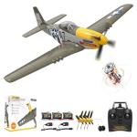 Volantexrc Brushless RC Planes for Adults, 4 Channel RTF P-51 Mustang RC Airplane Fighter, 6-Axis Gyro, 3 Flight Modes, One-Key Aerobatic, Wingspan 500mm Fuselage 396mm, Suitable for Expert Pilot