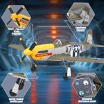 Volantexrc Brushless RC Planes for Adults, 4 Channel RTF P-51 Mustang RC Airplane Fighter, 6-Axis Gyro, 3 Flight Modes, One-Key Aerobatic, Wingspan 500mm Fuselage 396mm, Suitable for Expert Pilot