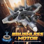 Snugzy RC Plane with Camera Brushless Remote Control with Screen 360° Flip Fighter Jet Toy for Kids 8-16 Airplane Toys Gifts for Kids and Adult