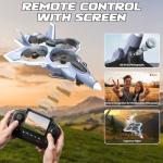 Snugzy RC Plane with Camera Brushless Remote Control with Screen 360° Flip Fighter Jet Toy for Kids 8-16 Airplane Toys Gifts for Kids and Adult