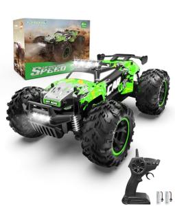Carox Remote Control Car, 2.4GHz 26KM/H High Speed RC Car, 1:18 Off-Road Monster Truck with LED Lights, Proportional Throttle & 1800mAh Rechargeable Batteries – Ideal Gift for Boys 6+