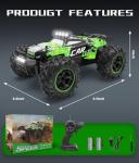 Carox Remote Control Car, 2.4GHz 26KM/H High Speed RC Car, 1:18 Off-Road Monster Truck with LED Lights, Proportional Throttle & 1800mAh Rechargeable Batteries – Ideal Gift for Boys 6+