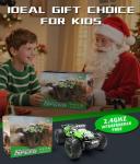 Carox Remote Control Car, 2.4GHz 26KM/H High Speed RC Car, 1:18 Off-Road Monster Truck with LED Lights, Proportional Throttle & 1800mAh Rechargeable Batteries – Ideal Gift for Boys 6+