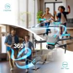 Drone for Kids with Camera, Foldable RC Quadcopter with 4.5" Remote Screen, Brushless Motor, Optical Flow Hover, Adjustable Camera, 360° Flip, Gesture Photo/Video, One Key Start/Land, Birthday Gift Toy