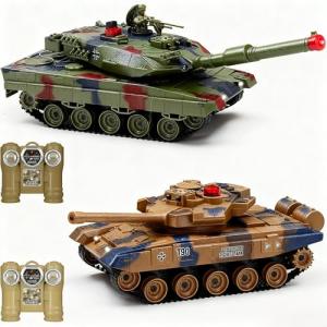 Fistone RC Battle Tank Set with Sounds & Lights