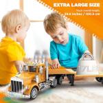 39.6" Giant RC Semi-Trailer Truck for Kids | 1:12 Scale 16-Channel Remote Control Transport Truck with Lights & Sounds, Rechargeable Construction Vehicle Toy, Birthday Gift for Boys Ages 6+ (2026 New)