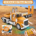 39.6" Giant RC Semi-Trailer Truck for Kids | 1:12 Scale 16-Channel Remote Control Transport Truck with Lights & Sounds, Rechargeable Construction Vehicle Toy, Birthday Gift for Boys Ages 6+ (2026 New)