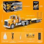 39.6" Giant RC Semi-Trailer Truck for Kids | 1:12 Scale 16-Channel Remote Control Transport Truck with Lights & Sounds, Rechargeable Construction Vehicle Toy, Birthday Gift for Boys Ages 6+ (2026 New)