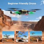 FPV Drone with Camera 4K for Adults,Big Screen on Remote Controller,2 pcs Batteries and Carrying Case,Gift for Men,Easy Fly Quadcopter for Beginners with Optical Flow Positioning