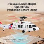 GQGQGQ K270 UH60L Remote Controlled Helicopter 2.4Ghz 4CH RC Helicopter Heli Aileronless 6-Axis Gyroscope Air Pressure Hold Optical Flow Position 3-Batteries for Adults Beginners