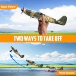 volantexrc RC Plane 3 Channel Remote Control Plane Fighter Spitfire with 6-axis Gyro, 2.4GHz RTF Radio Controlled Aircraft Easy to Fly for Beginners Adults (76205 RTF)