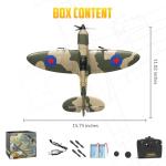 volantexrc RC Plane 3 Channel Remote Control Plane Fighter Spitfire with 6-axis Gyro, 2.4GHz RTF Radio Controlled Aircraft Easy to Fly for Beginners Adults (76205 RTF)
