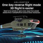 315MM UH-1 Remote Control Helicopter Aircraft for Adults Expert 6CH C032 Maintain Altitude Brushless Motor Optical Flow Positioning/Fly Upside Down 3D Rolling Hobby RC Heli (RTF 2Battery)