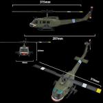 315MM UH-1 Remote Control Helicopter Aircraft for Adults Expert 6CH C032 Maintain Altitude Brushless Motor Optical Flow Positioning/Fly Upside Down 3D Rolling Hobby RC Heli (RTF 2Battery)