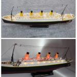 iREOGAME RC 3CH Electric Titanic Cruise Ship with LED Lights, 2.4G RC Watercraft Model, Ready to Run Remote Control Cruise Liner Model for Adults