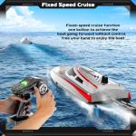 Authticar RC Boat, 2.4GHZ 30km/h RC Speed Boat with 390 Motor, Water Cooling System, Low Power Reminder, Auto Self-Righting, Off Water Sensing Water Play Toy Gift for s s