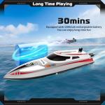 Authticar RC Boat, 2.4GHZ 30km/h RC Speed Boat with 390 Motor, Water Cooling System, Low Power Reminder, Auto Self-Righting, Off Water Sensing Water Play Toy Gift for s s