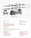 VEVOR RC Helicopter, 2.4GHz Military Remote Control Helicopter, 3.5 Channel RC Airplane for Kid, 20 Mins Flight Time, One-Key Takeoff/Landing & LED Lights, Flying Plane Toys for Kids Ages 8 and up
