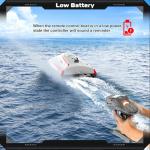 Authticar RC Boat, 2.4GHZ 30km/h RC Speed Boat with 390 Motor, Water Cooling System, Low Power Reminder, Auto Self-Righting, Off Water Sensing Water Play Toy Gift for s s