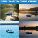 nuobake Bait Boat,RC Bait Boat,2.4G 546yd Remote Control with 4.4lbs Capacity, Dual 5200mAh Batteries, ABS Heavy-Duty Hull, Brushless Motors & Night LED