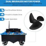 nuobake Bait Boat,RC Bait Boat,2.4G 546yd Remote Control with 4.4lbs Capacity, Dual 5200mAh Batteries, ABS Heavy-Duty Hull, Brushless Motors & Night LED