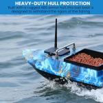 nuobake Bait Boat,RC Bait Boat,2.4G 546yd Remote Control with 4.4lbs Capacity, Dual 5200mAh Batteries, ABS Heavy-Duty Hull, Brushless Motors & Night LED