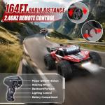 Scientoy Remote Control Car, 30+KPH High Speed 4WD RC Cars, 2.4GHz Monster Truck Toys for Boys Age 6-8-12, 1:18 RC Truck with 2 Rechargeable Batteries & LED Lights, Birthday Gifts for Adults Kids