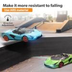 MIEBELY Lamborghini Remote Control Car, 1:12 Scale Lambo Toy Car 7.4V 900mAh Officially Licensed 12Km/h Fast Rc Cars with Led Light 2.4Ghz Model Car for Adults Boys Girls Birthday Ideas Gift - Blue