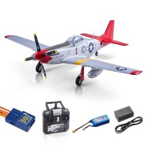 Arrows Rc Plane Propeller Rc Airplanes for Adults Remote Control Airplane P-51 850MM with Vector Flight Stabilization System RTF (Include Battery, Charger, Radio)