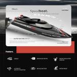 JIKEFUN WL916 RC Boat 2.4Ghz 55KM/H Brushless High Speed Racing Ship 2200mAh Remote Control Speedboat Toys for Adults, Black with 2 Batteries