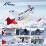 Arrows Rc Plane Propeller Rc Airplanes for Adults Remote Control Airplane P-51 850MM with Vector Flight Stabilization System RTF (Include Battery, Charger, Radio)