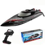 JIKEFUN WL916 RC Boat 2.4Ghz 55KM/H Brushless High Speed Racing Ship 2200mAh Remote Control Speedboat Toys for Adults, Black with 2 Batteries
