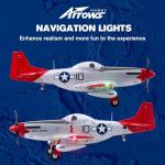 Arrows Rc Plane Propeller Rc Airplanes for Adults Remote Control Airplane P-51 850MM with Vector Flight Stabilization System RTF (Include Battery, Charger, Radio)